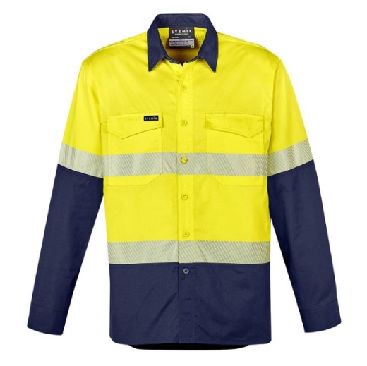 Picture of Syzmik, Mens Rugged Cooling Hi Vis Segmented Tape L/S Shirt